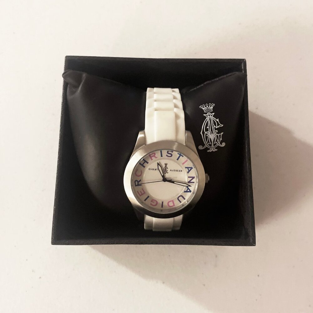 Christian Audigier Women's White Watch